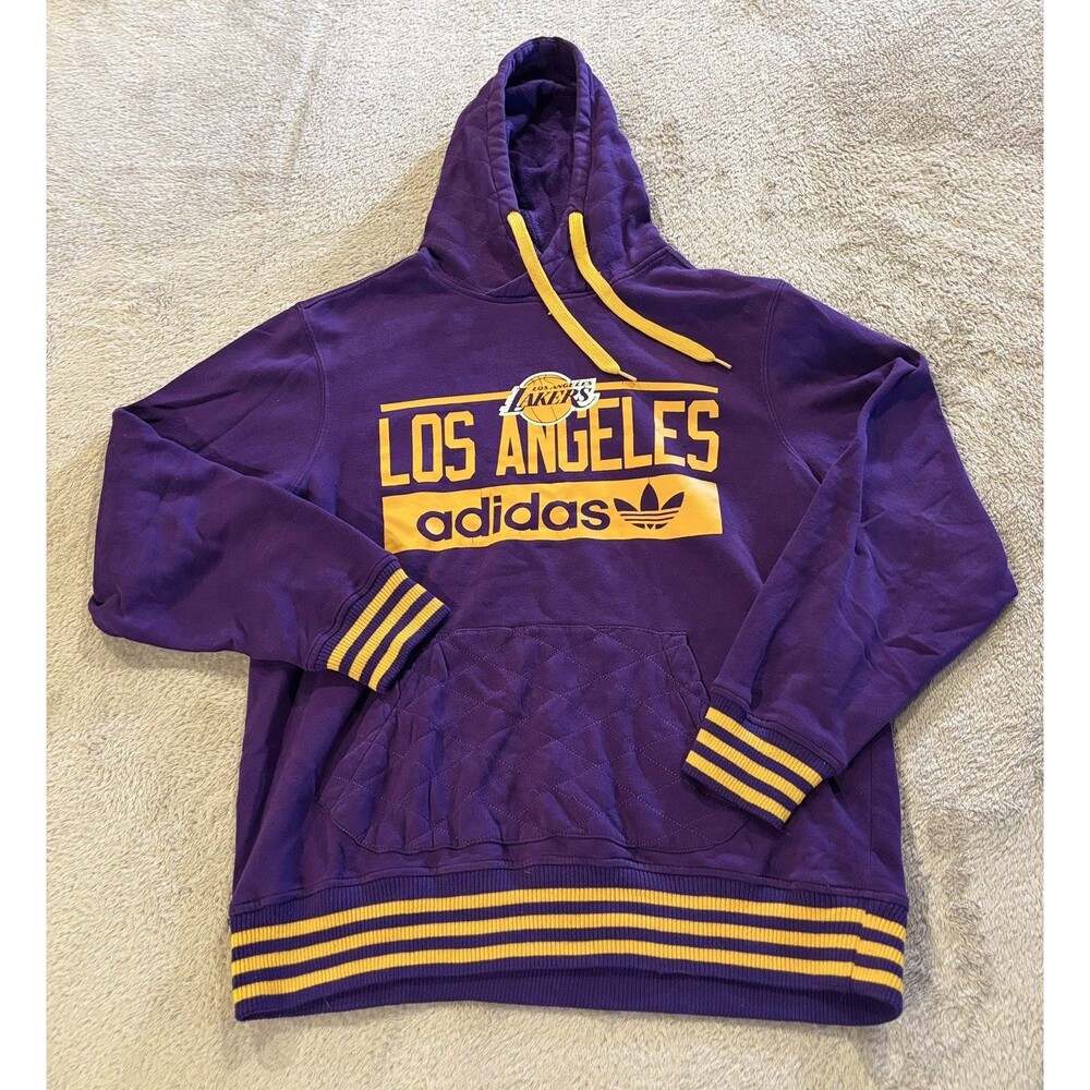 Los Angeles Lakers NBA Adidas Brand Stitched Pullover Hoodie Size L